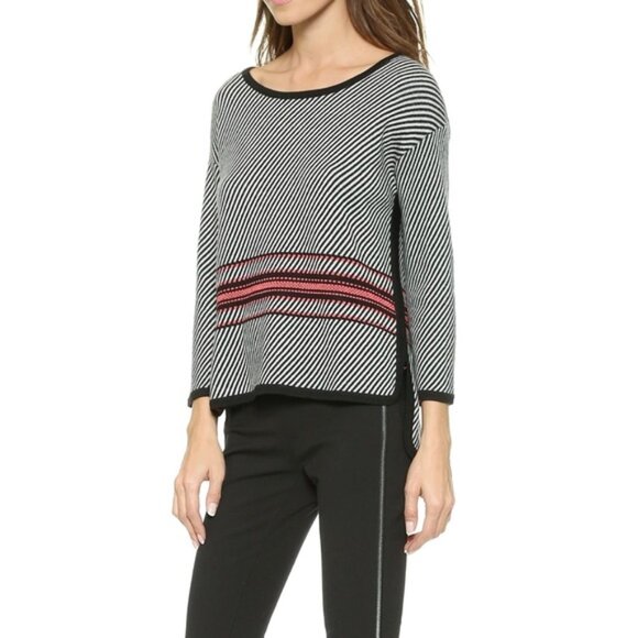 rag & bone Diagonal Stripe Sweater with Red Accents - Picture 3 of 5